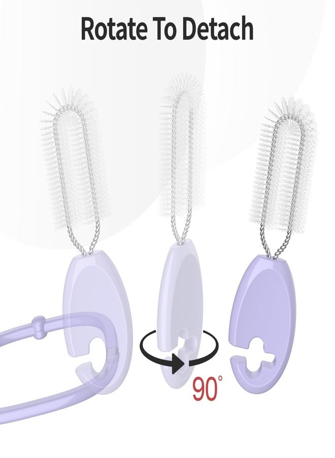 SE7EN 4in1 Straw Cleaner Brush Set, Standing Cleaning Brush Set Includes 7mm &10mm Straw Brushes, Cup Lid Brush, Crevice Brush, for Wide and Narrow Straws, Water Bottles, Cups and Lids, Purple - Image 4